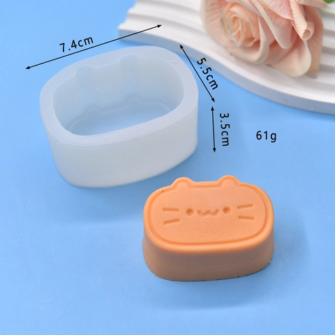 Cat Face Silicone Mold DIY Handmade Soap Candle Resin Gypsum Chocolate Baking Tool Cartoon Cute Crafting Easy Release