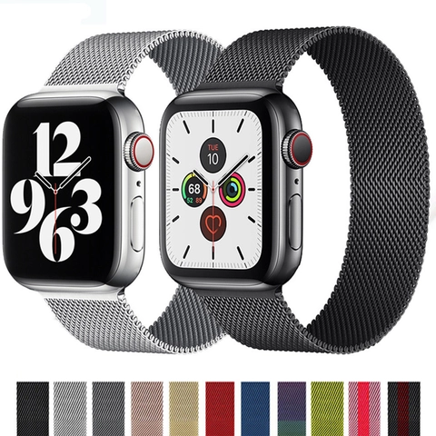Milanese Loop Watch Strap Mesh Stainless Steel Magnetic Clasp Breathable Adjustable Metal Replacement Band