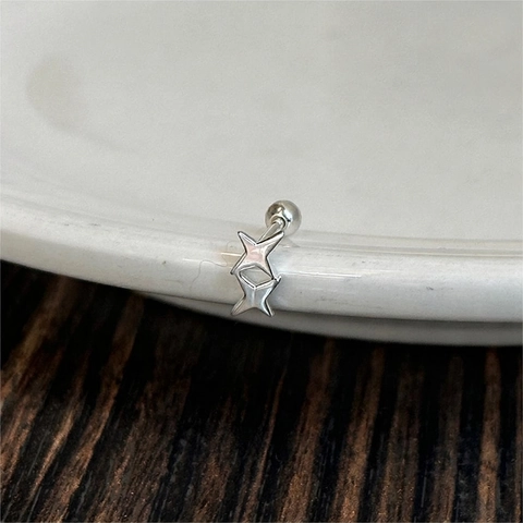 925 Sterling Silber Stern Ohrstecker Minimalistische Zierliche Vier Zacken Nordstern Piercing Ohrringe Für Damen