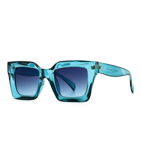 Retro Square Sunglasses For Women Men PC Frame UV400 Protection Gradient Lens Fashion Thick Frame Travel Outdoor Eyewear