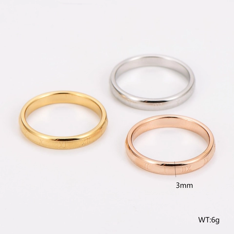 Roman Numeral Band Ring 304 Stainless Steel Polished Retro Minimalist Elegant Jewelry Women