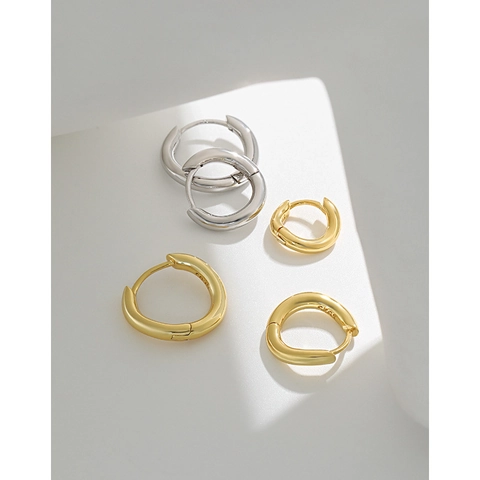 Minimalist 925 Sterling Silver Hoop Earrings For Women Irregular Line Geometric Huggie Earrings Cold Style Jewelry Accessory