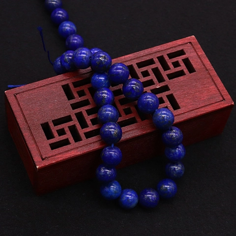 Natürliche Lapislazuli Runde Steinperlen Dunkelblau Polierte Lose Perlen DIY Halskette Armband Schmuckherstellung Zubehör