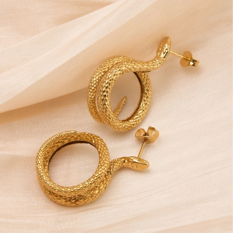 Pendientes De Serpiente Con Poste De Acero Inoxidable Galvanizado Joyería De Animales Retro Para Mujeres Estilo Moderno