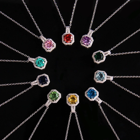 Collana Con Pendente Halo Elegante In Rame Con Zircone Scintillante Cornice Ottagonale Gioielli Di Moda Per Donne Regalo