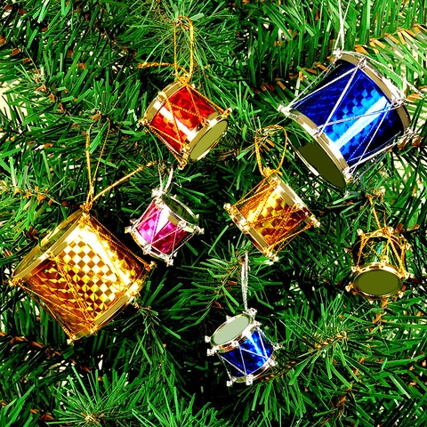 Ornamenti Natalizi A Mini Tamburo Plastica Galvanizzata Colorata Appesa Decorazioni Festive Per Albero Di Natale Casa Festa