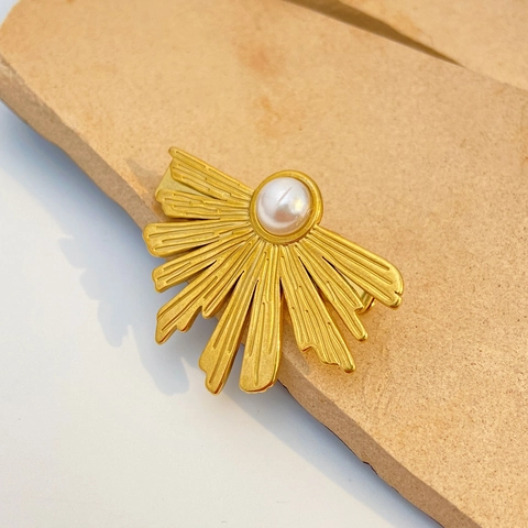 Vintage Edelstahl Haarklammern Vergoldet Fischgräte Herz Sonnenstrahl Muster Mode Haarschmuck Accessoire Für Damen