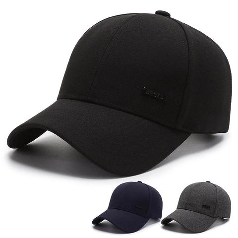 Classic Men Baseball Cap Cotton Polyester Adjustable Sun Protection Outdoor Leisure Sport Metal Tag Breathable Hat