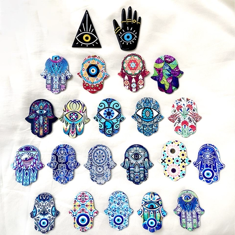 Hamsa Hand Böser Blick Acryl Anhänger Für DIY Schmuckherstellung Ethno Mandala Böhmisch Accessoire Dekor