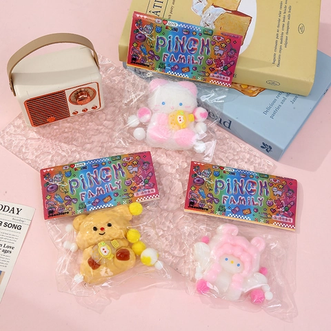 Cute Cartoon Cat Bear Rabbit Animal Squeeze Toy TPR Soft Squishy Decompression Stress Relief Sensory Toy Desk Decoration