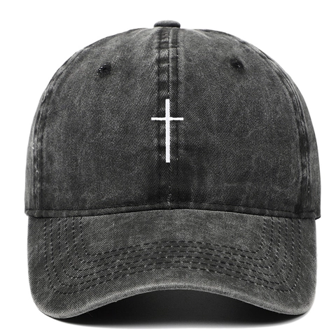 Cappello Da Baseball In Cotone Lavato Vintage Con Ricamo A Croce Regolabile Cappello Da Sole Retrò Per Donne E Uomini