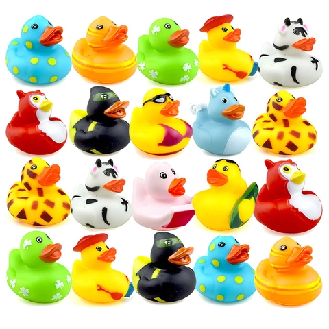 Rubber Duck Bath Toys Vinyl Floating Squeaky Water Toy Novelty Animal Shapes For Kids Toddlers Bathing Fun