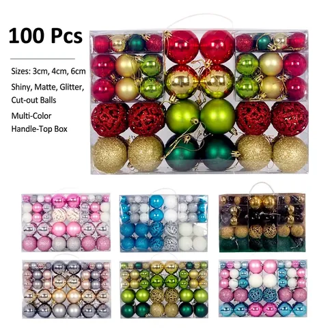Ornamenti Per Palline Di Natale In Plastica Lucida Opaca Glitterata Finitura Traforata Per Decorazione Albero Festa