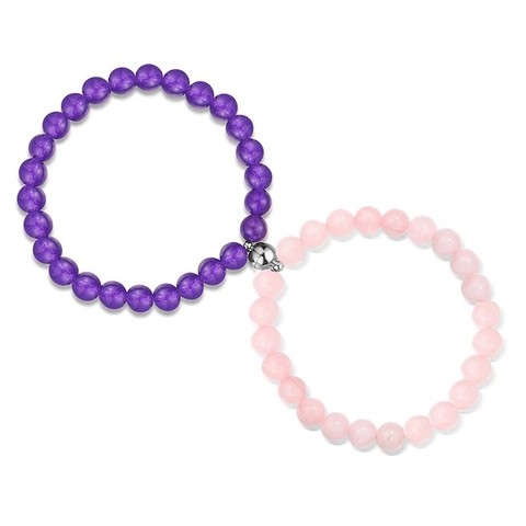 Pulseras De Pareja Magnéticas De Piedras Naturales Atracción Mutua Joyas De Amistad Regalo Para Enamorados