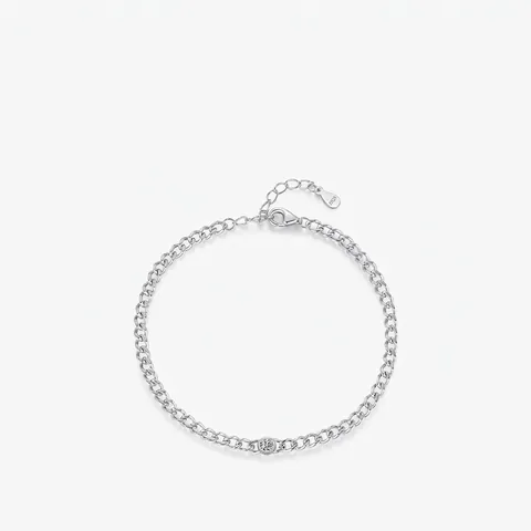 925 Sterling Silver Moissanite Bracelet D Color VVS1 Round Stone Elegant Chain Hand Jewelry For Women Office Fashion Commute