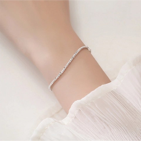 Lussuoso Bracciale a Catena in Acciaio Inossidabile con Perline per Donna Elegante Placcato Oro Argento Minimalista Moda
