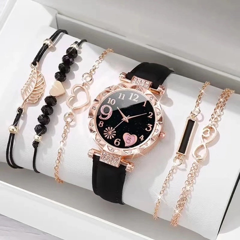 Pulseras De Aleación Para Mujer Con Estrás Corazón Hoja Símbolos De Infinito Joyería De Moda Elegante Ajustable