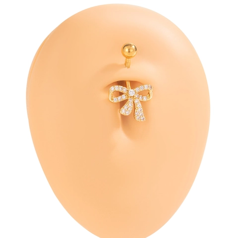 Belly Piercing Ring Stainless Steel Copper Zircon Heart Bow Snake Shape Navel Jewelry Trendy Body Accessories For Women Elegant
