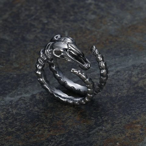Anello Teschio Di Ariete Acciaio Inossidabile Punk Gothic Testa Di Capra Gioielli Lucidato Animale Biker Per Uomo