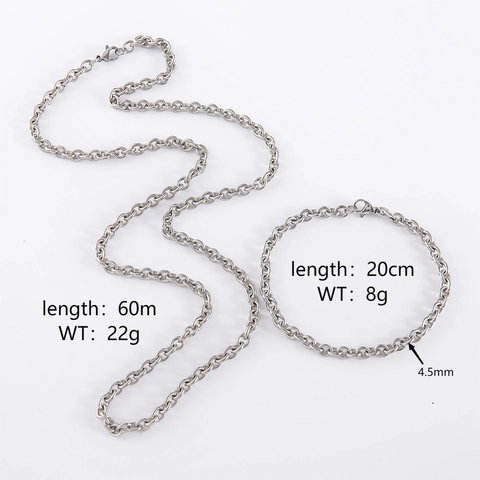 Collana E Bracciale In Catena A Maglie In Acciaio Inossidabile Per Donna Uomo Lucido Moda Gioielli Catena O