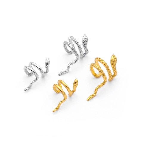 Schlangenform Ear Cuff Kupfer Metall Ohne Ohrloch Punk Mode Schmuck Für Damen