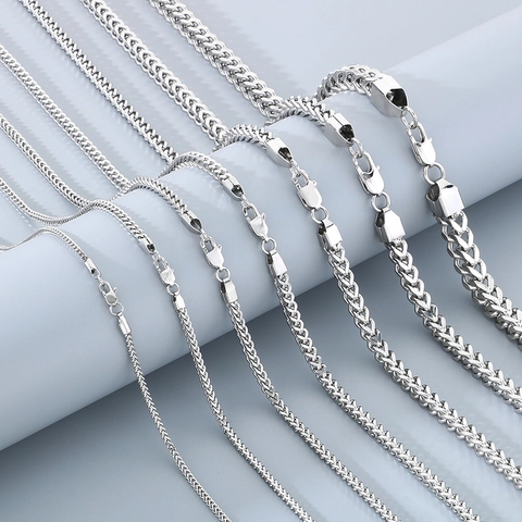 Stainless Steel Franco Chain Necklace And Bracelet Hip Hop Keel Wheat Link For Men Women Classic Minimalist Jewelry