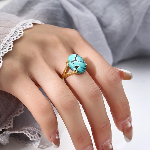 S925 Sterling Silver Adjustable Ring Blank Oval Four Prong DIY Gemstone Setting Gold Rose Gold Plated Unisex Jewelry Finding