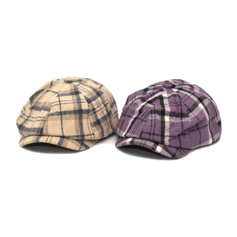 Gorra Newsboy Vintage A Cuadros Mezcla De Lana Sombrero Octogonal De Pintor Estilo Británico Retro Otoño Invierno Cálido