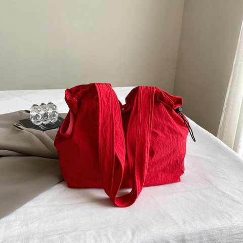 Große Kapazität Canvas Tote Bag Damen Schultertasche Beach Buchstabe Druck Casual Handtasche Kordelzug Verschluss