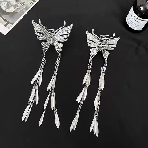 Molletta Per Capelli A Farfalla Lega Nappina Lunga Fermaglio Squalo Stile Etnico Retrò Accessori Per Capelli Per Donne