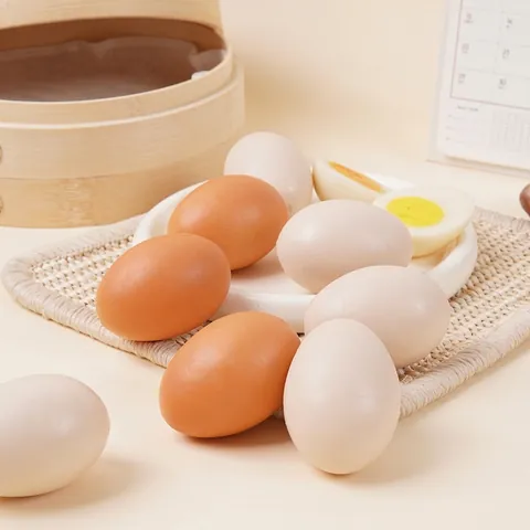 Realistic Simulation Egg Model PVC Artificial Food For Kitchen Decor Photography Props Kids Play Food Keychain Pendant