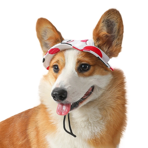 Pet Sun Hat Canvas Adjustable Dog Visor Cap With Ear Holes For Outdoor Summer Sunshade Dogs Cats Various Patterns