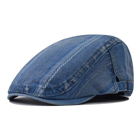 Retro Denim Platte Pet Verstelbaar Puur Katoen Ivy Newsboy Hoed Voor Heren Dames Casual Outdoor Stijl