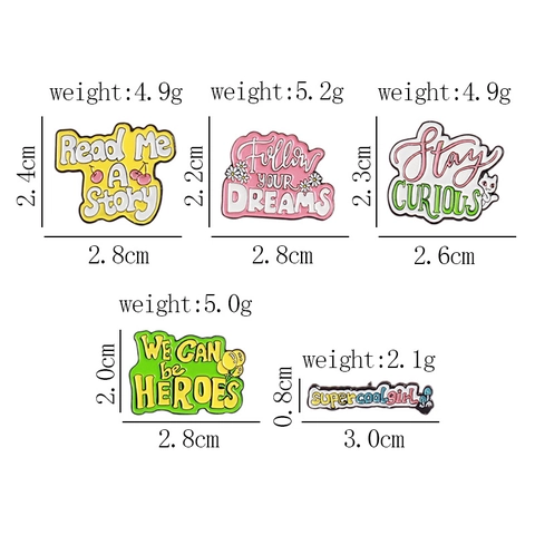Broches Épinglettes Émail Citations Anglaises Inspirantes Alliage Dessin Animé Chat Cerise Marguerite Bijoux Pour Femmes