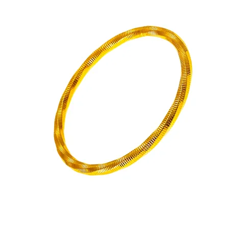 Eenvoudige Roestvrijstalen Getextureerde Armring 18K Verguld Spiraal Gedraaid Touw Geometrische Armring Voor Dames Sieraden