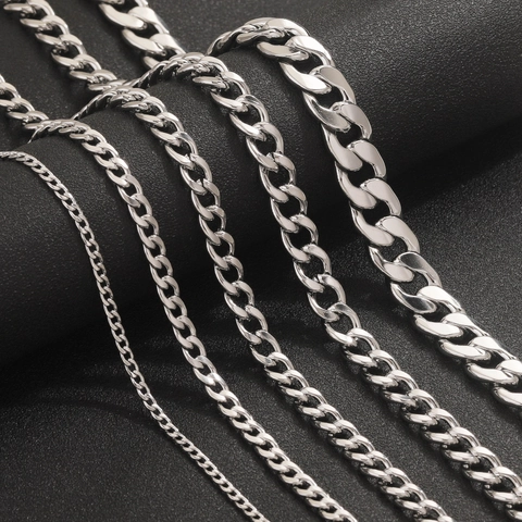 Roestvrijstalen Cubaanse Schakel NK Ketting Voor Doe Het Zelf Sieraden Maken Kettingen Armbanden Waterdicht