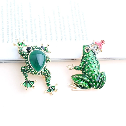 Graziosa Spilla A Rana In Lega Smalto Con Strass Cristallo Forma Animale Vintage Accessori Di Moda Per Vestiti Borsa