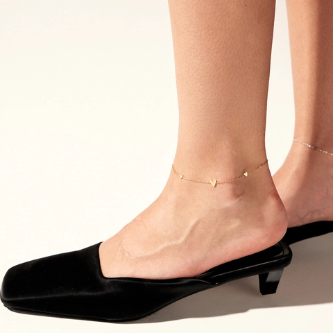 Herz Anhänger Fußkettchen Edelstahl Elegant Verstellbar Fußkette Schmuck Für Damen Minimalistische Mode