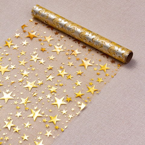 Table Runner Polyester Tulle Mesh Bronzing Star Pattern Glitter Sparkling For Birthday Christmas Halloween Party Wedding Dinner