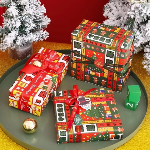 Carta Da Regalo Di Natale Carta Spessa Motivi Babbo Natale Renna Cartoni Animati Confezione Regalo DIY Colorata Festiva