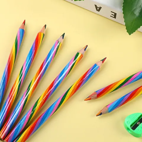 Rainbow Pencils Multi Color Mixed Core Wooden Writing Drawing Tool For Kids Students School Creative Stationery