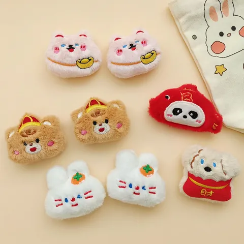 Süße Cartoon Plüsch Tier Brosche Handgefertigt Bestickt DIY Zubehör Für Taschen Kleidung Haarschmuck Mehrere Stile