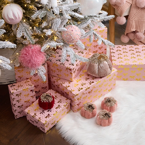Scatole Regalo Di Natale Carta Stampa Oro Confezione A Incastro Decorativa Per Feste Decorazione Celebrazione Motivo Festivo Per Regali