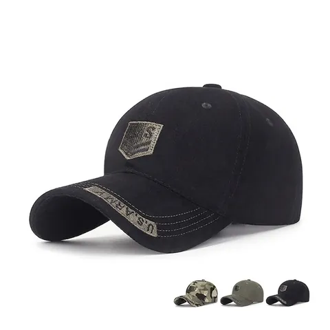 Gorra De Béisbol De Camuflaje De Algodón Bordado Táctico Estilo Militar Ajustable Sombrero De Sol Al Aire Libre Hombre Mujer