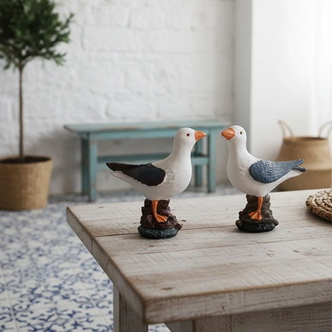 Figurines De Mouette En Résine Style Méditerranéen Ornement Décoration De Table Nautique Maritime Pour Maison Bureau Statue