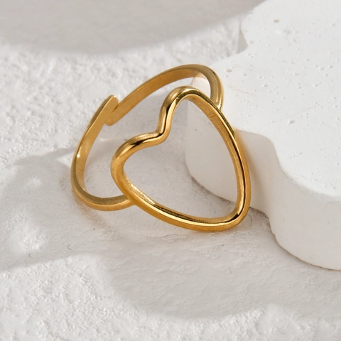 Anillos De Acero Inoxidable Bañados En Oro Ajustables Abiertos Irregulares Geométricos Joyería De Moda Para Mujer