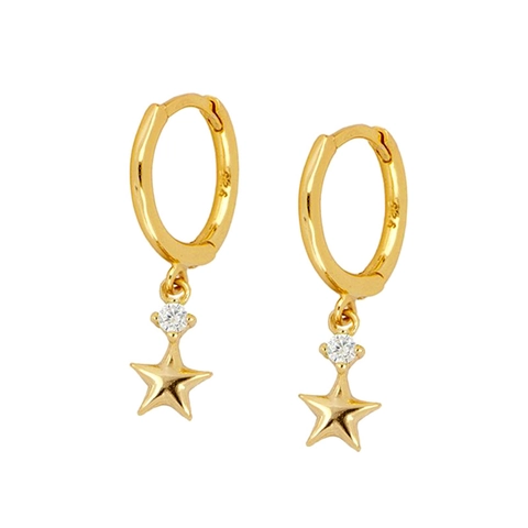 Minimalistische 925 Sterlingsilber Ohrstecker-Stift Kupfer Zirkonia Ohrringe Für Damen Gold Silber Sternanhänger Creolen Schmuck
