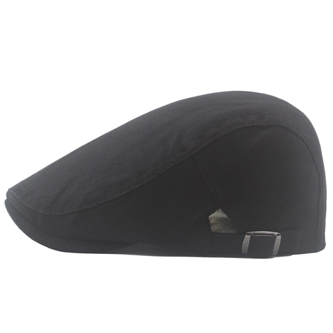 Men's Cotton Flat Cap Adjustable Twill Ivy Newsboy Painter Golf Hat Solid Color Breathable Summer Sun Protection Casual