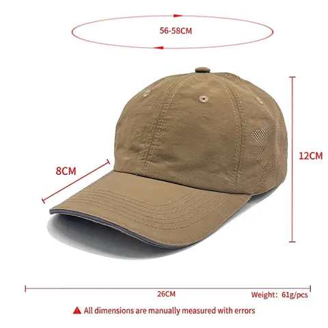 Baseball Cap Nylon Quick Dry Breathable Laser Star Hole Sunshade Outdoor Sport Lightweight Adjustable Hat For Men Women