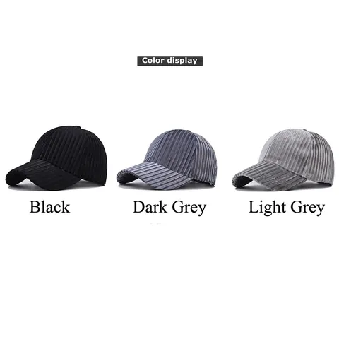 Corduroy Baseball Cap Retro Solid Color Adjustable Sunshade Peaked Hat For Men Women Casual Outdoor Vintage